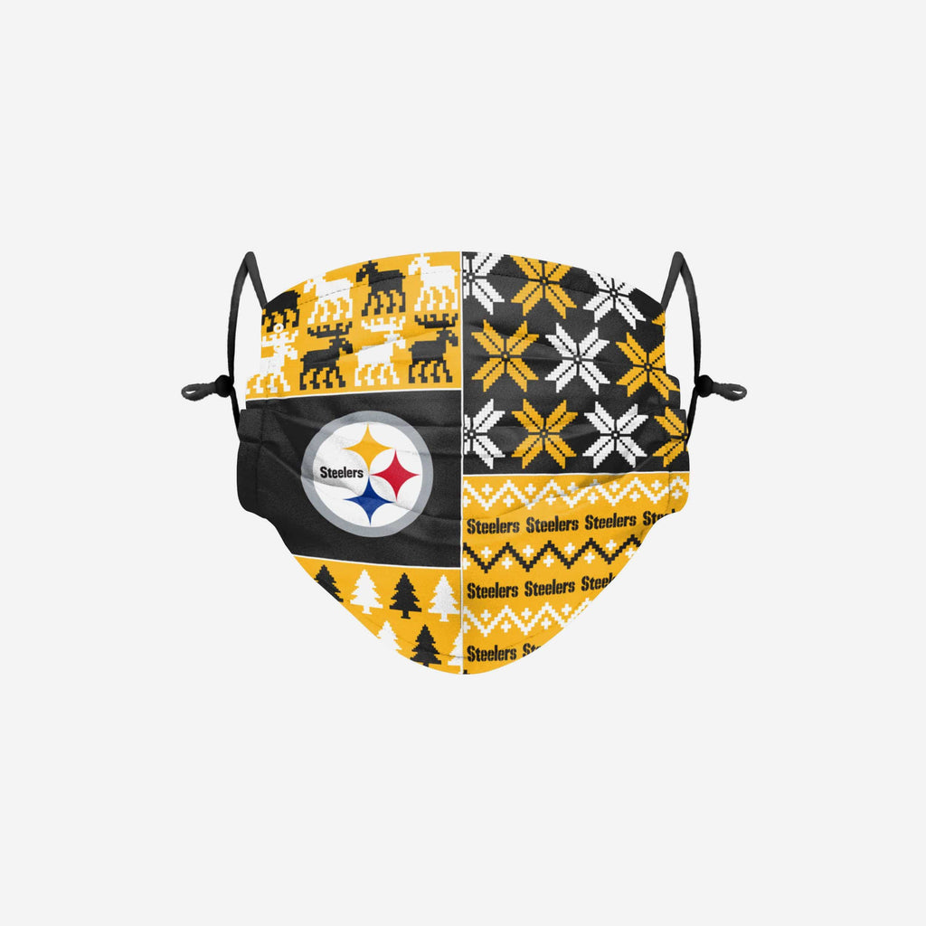 Pittsburgh Steelers Busy Block Adjustable Face Cover FOCO - FOCO.com