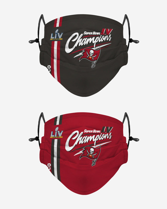Tampa Bay Buccaneers Super Bowl LV Champions Adjustable 2 Pack Face Cover FOCO - FOCO.com