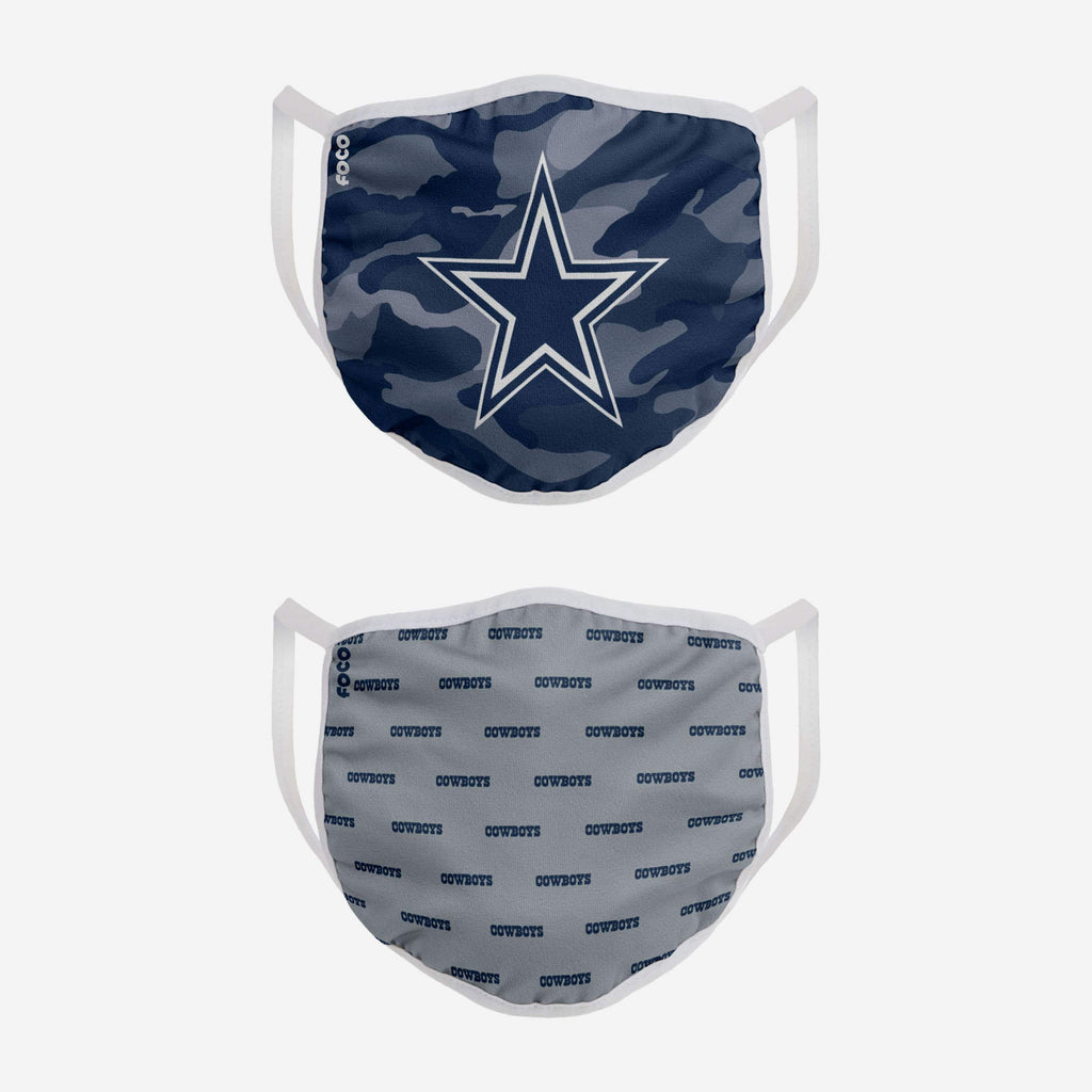 Dallas Cowboys Clutch 2 Pack Face Cover FOCO - FOCO.com