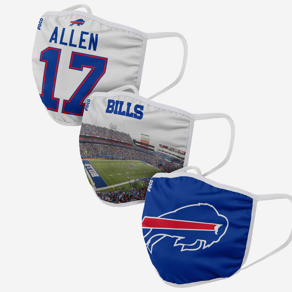Buffalo Bills Fan Fest 3 Pack Face Cover FOCO - FOCO.com
