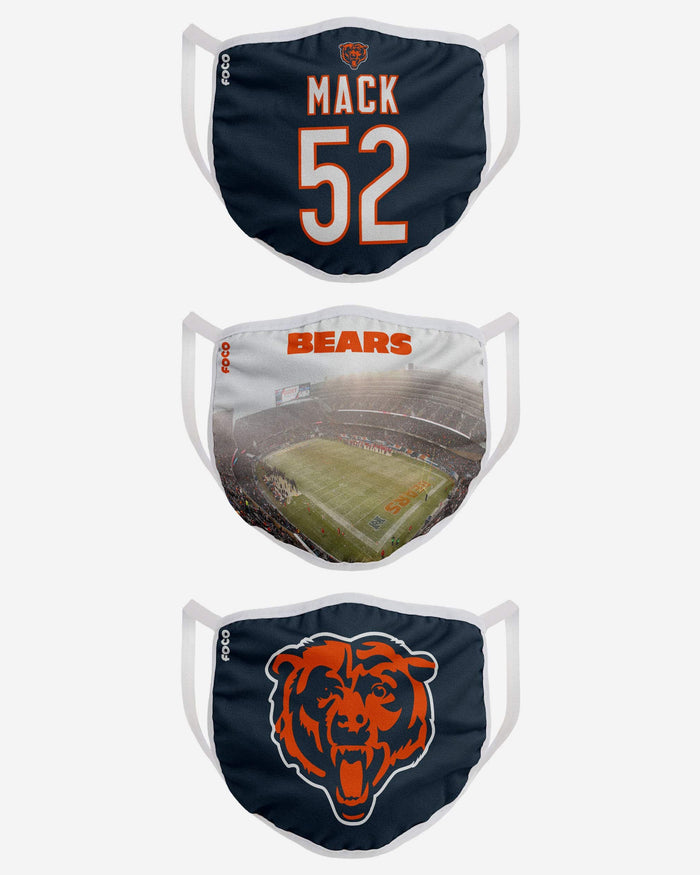 Chicago Bears Fan Fest 3 Pack Face Cover FOCO - FOCO.com