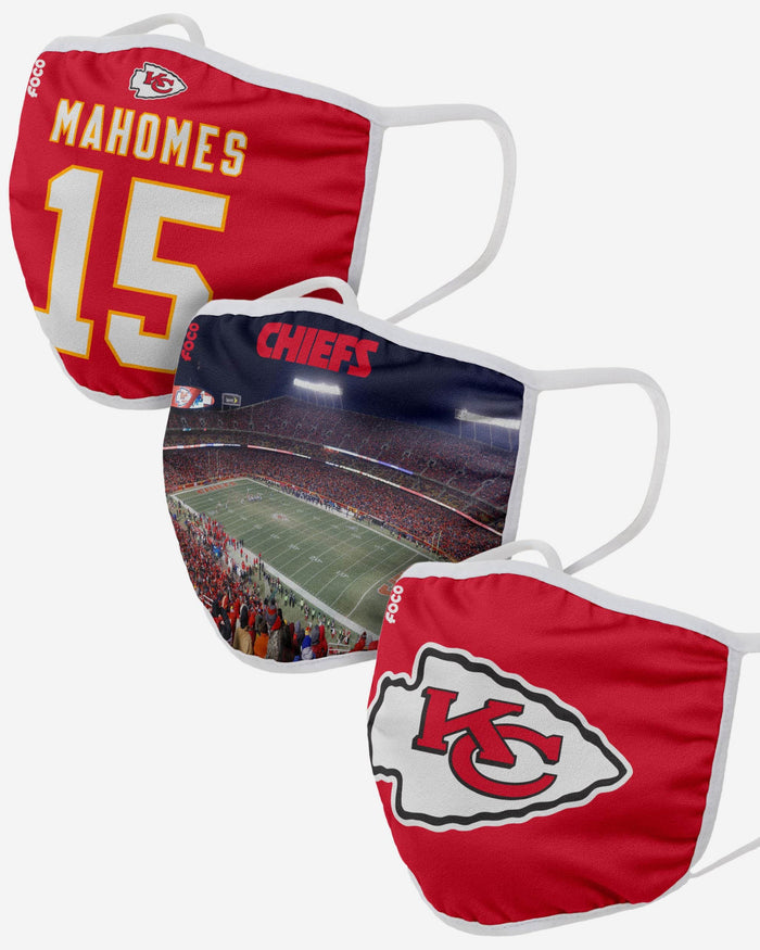 Kansas City Chiefs Fan Fest 3 Pack Face Cover FOCO - FOCO.com