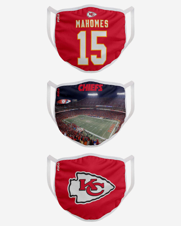 Kansas City Chiefs Fan Fest 3 Pack Face Cover FOCO - FOCO.com