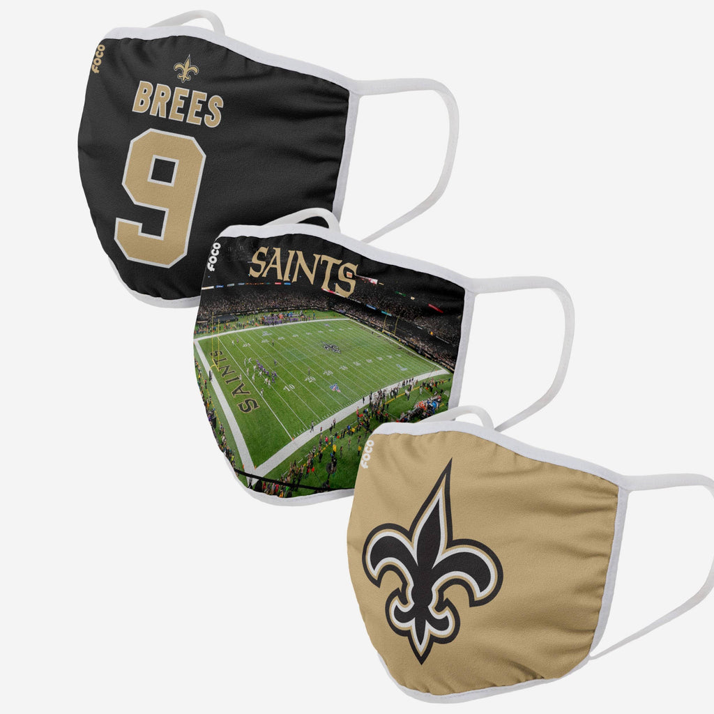 New Orleans Saints Fan Fest 3 Pack Face Cover FOCO - FOCO.com