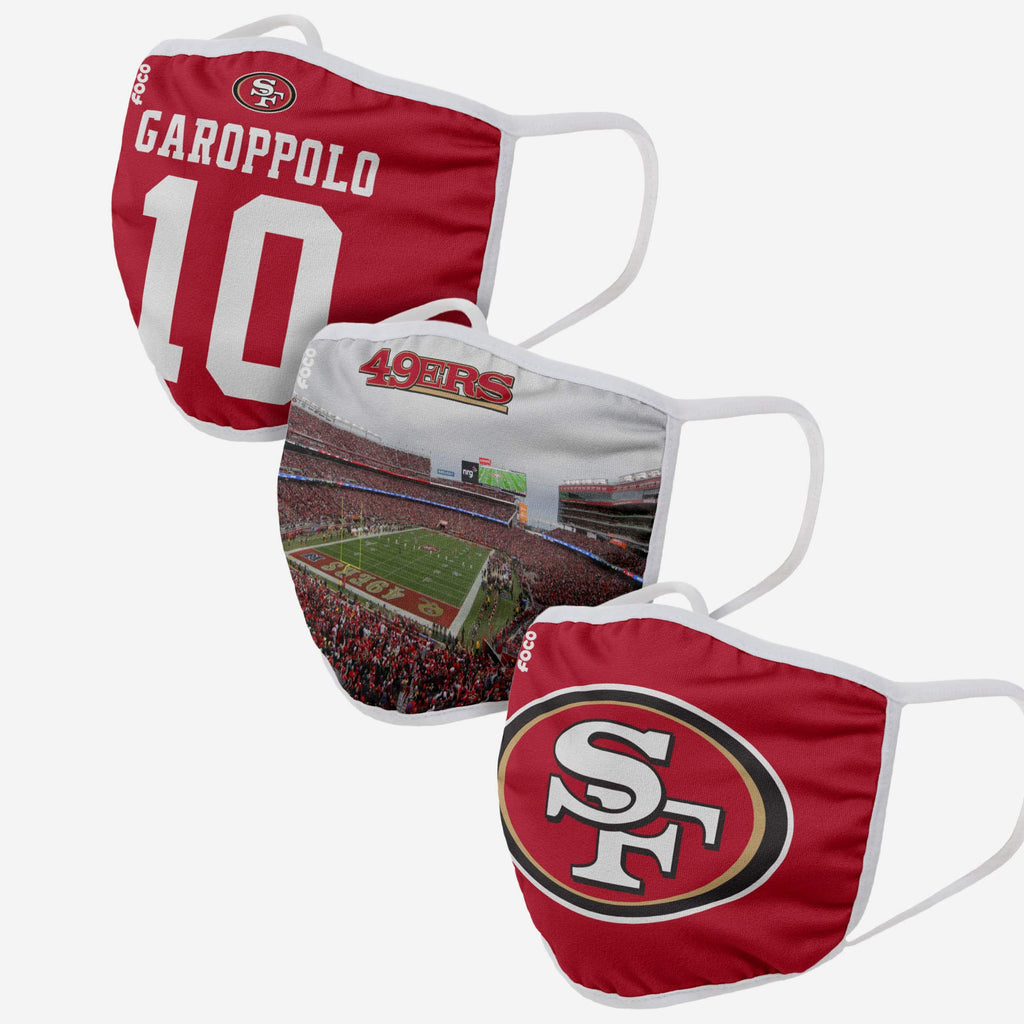 San Francisco 49ers Fan Fest 3 Pack Face Cover FOCO - FOCO.com