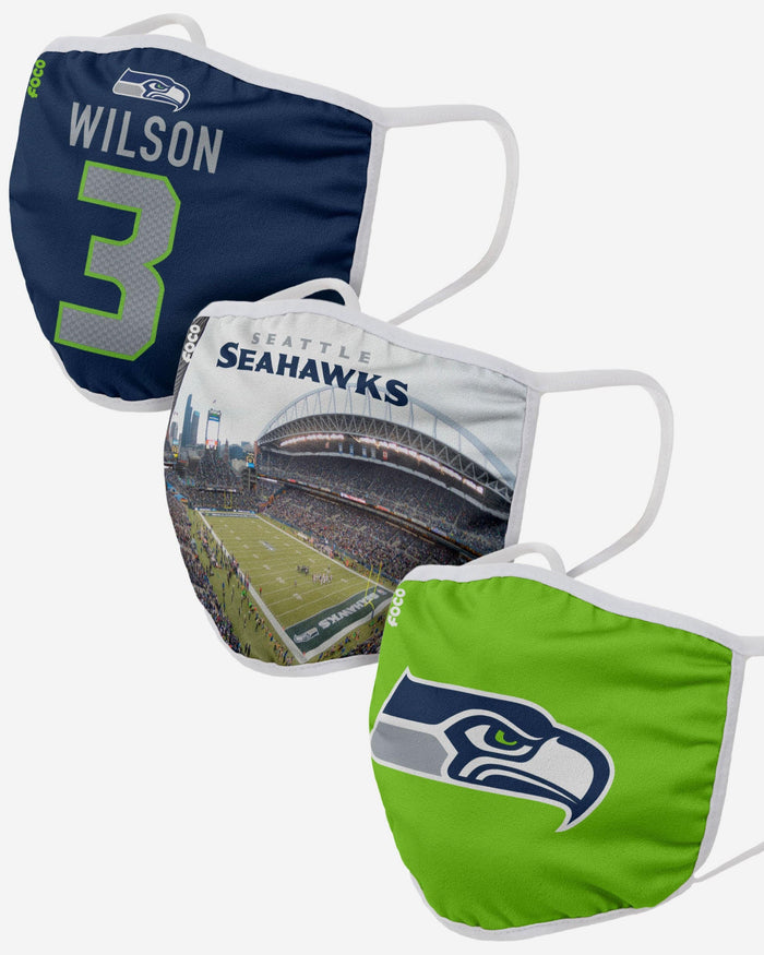 Seattle Seahawks Fan Fest 3 Pack Face Cover FOCO - FOCO.com