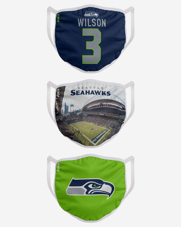 Seahawks Fans Mask Seattle Seahawks Fan Fest 3 Pack Face Cover FOCO