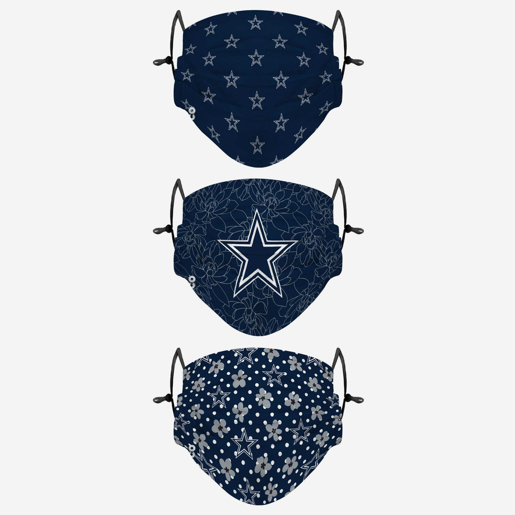 Dallas Cowboys Gameday Gardener 3 Pack Face Cover FOCO - FOCO.com