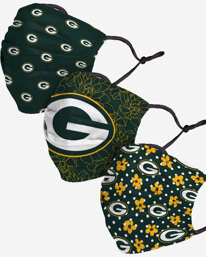 Green Bay Packers Gameday Gardener 3 Pack Face Cover FOCO - FOCO.com