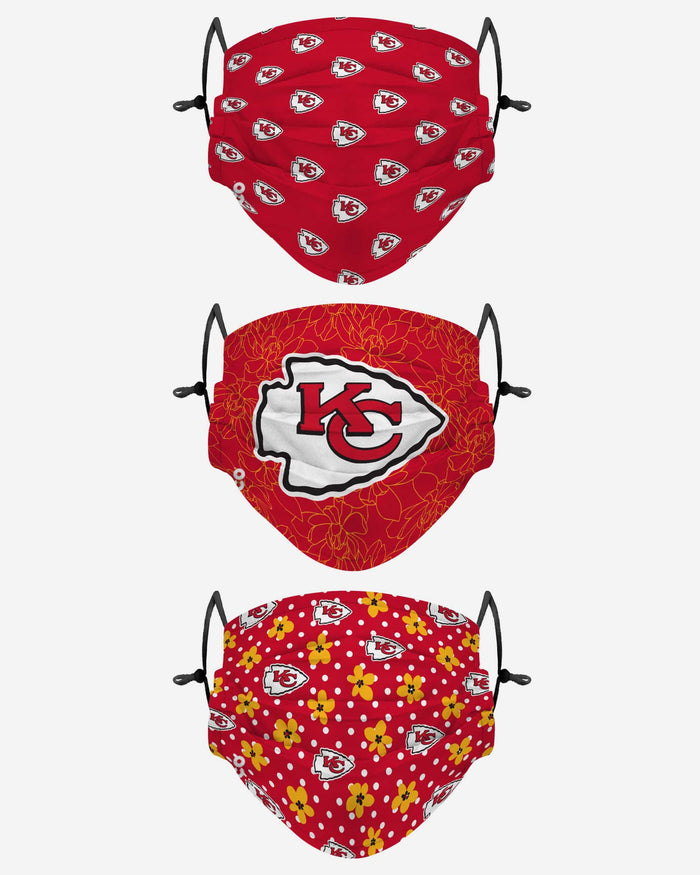 Kansas City Chiefs Gameday Gardener 3 Pack Face Cover FOCO - FOCO.com
