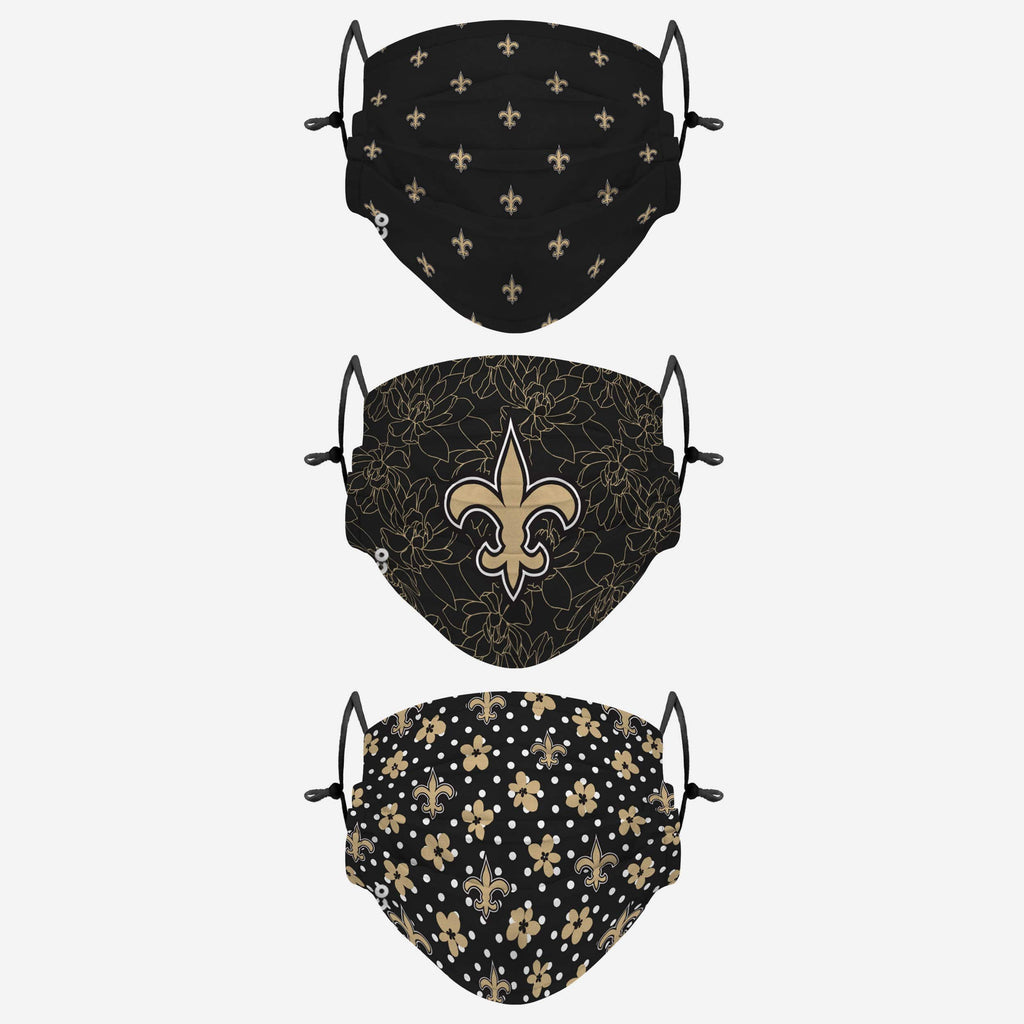 New Orleans Saints Gameday Gardener 3 Pack Face Cover FOCO - FOCO.com