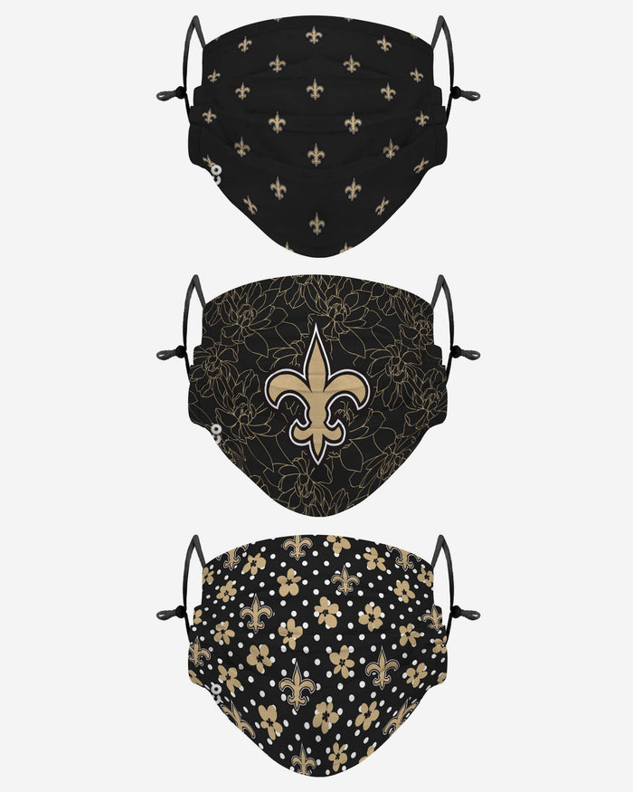 New Orleans Saints Gameday Gardener 3 Pack Face Cover FOCO - FOCO.com