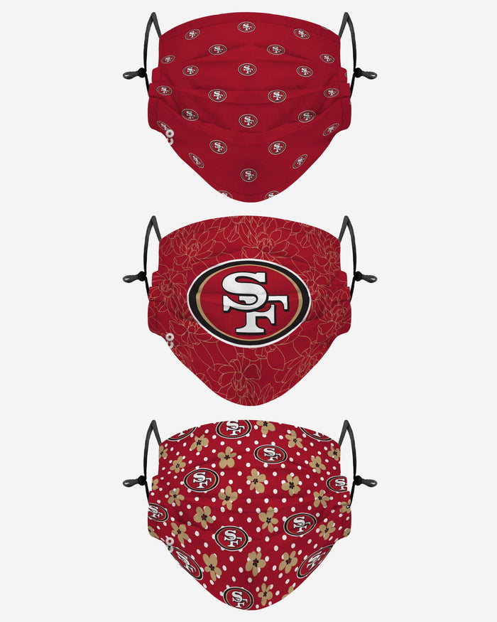 San Francisco 49ers Gameday Gardener 3 Pack Face Cover FOCO - FOCO.com