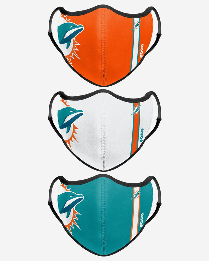 Miami Dolphins Sport 3 Pack Face Cover FOCO - FOCO.com