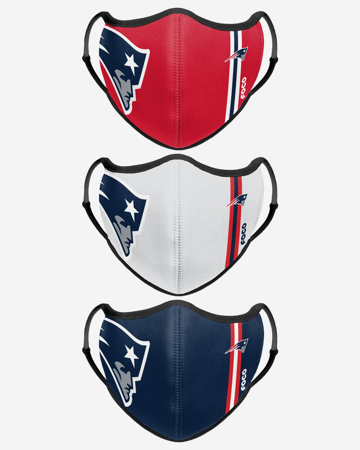 New England Patriots Sport 3 Pack Face Cover FOCO - FOCO.com