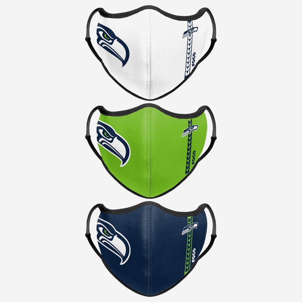 Seattle Seahawks Sport 3 Pack Face Cover FOCO - FOCO.com