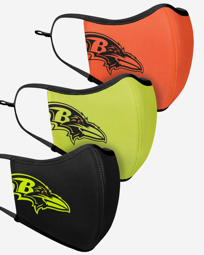 Baltimore Ravens Highlights Sport 3 Pack Face Cover FOCO - FOCO.com