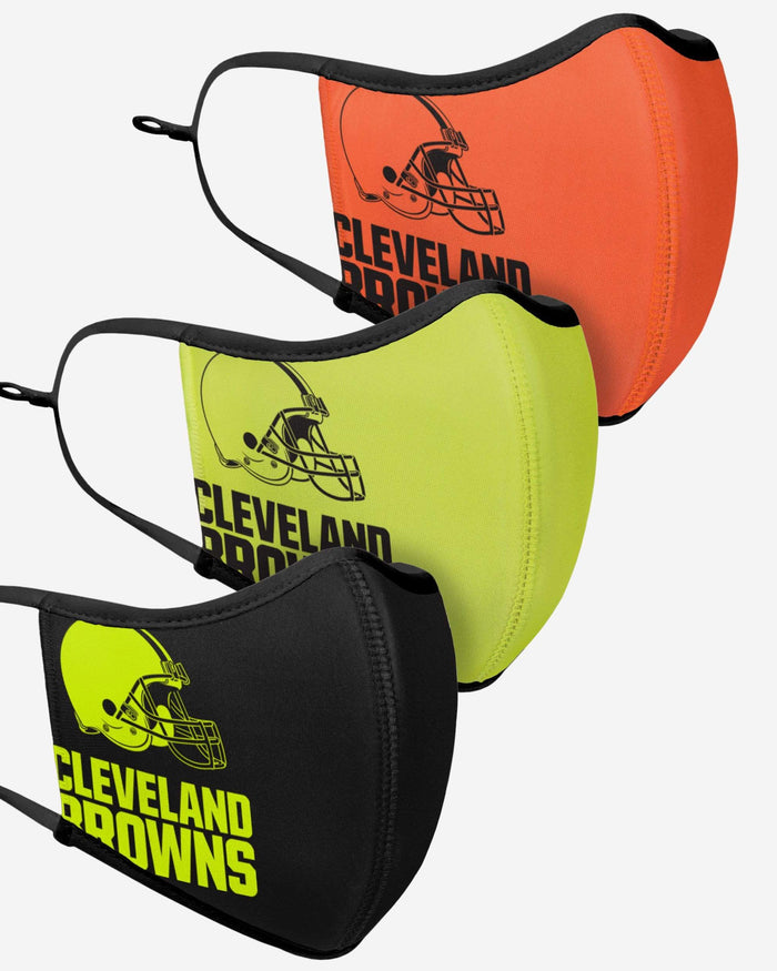 Cleveland Browns Highlights Sport 3 Pack Face Cover FOCO - FOCO.com