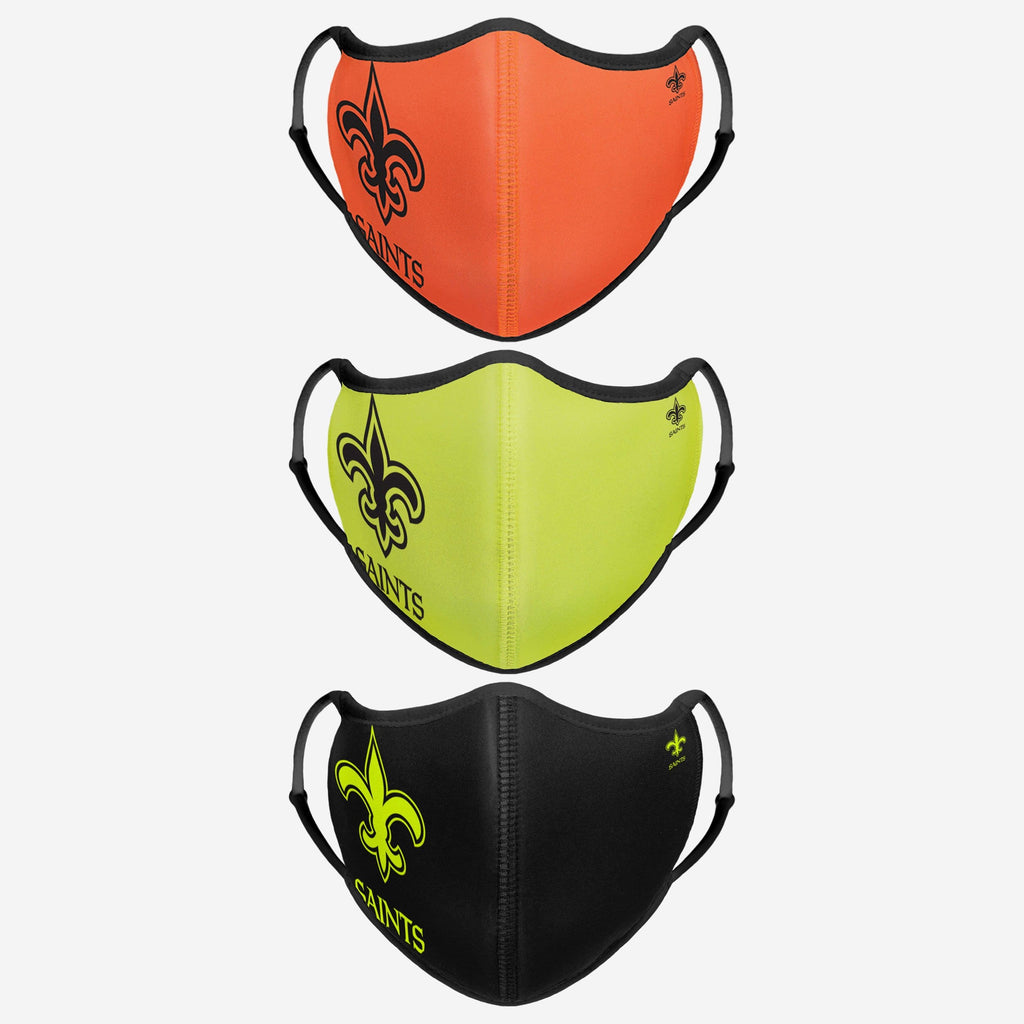 New Orleans Saints Highlights Sport 3 Pack Face Cover FOCO - FOCO.com