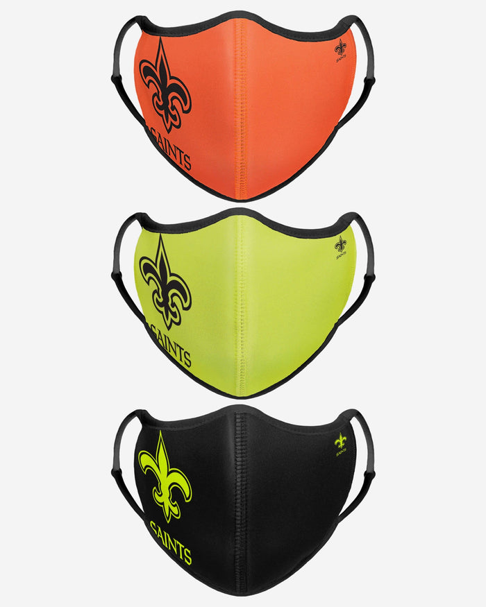 New Orleans Saints Highlights Sport 3 Pack Face Cover FOCO - FOCO.com