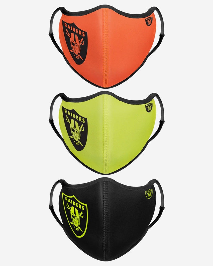 Las Vegas Raiders Highlights Sport 3 Pack Face Cover FOCO - FOCO.com