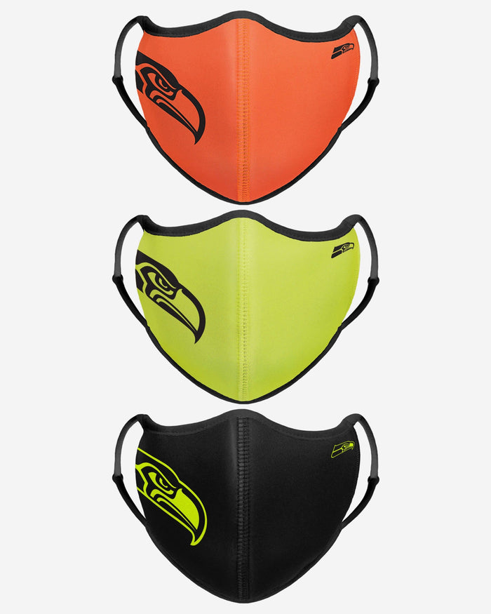 Seattle Seahawks Highlights Sport 3 Pack Face Cover FOCO - FOCO.com