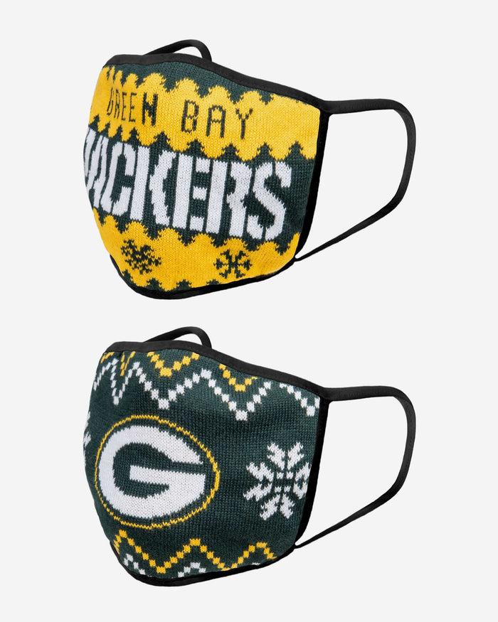 Green Bay Packers Knit 2 Pack Face Cover FOCO - FOCO.com