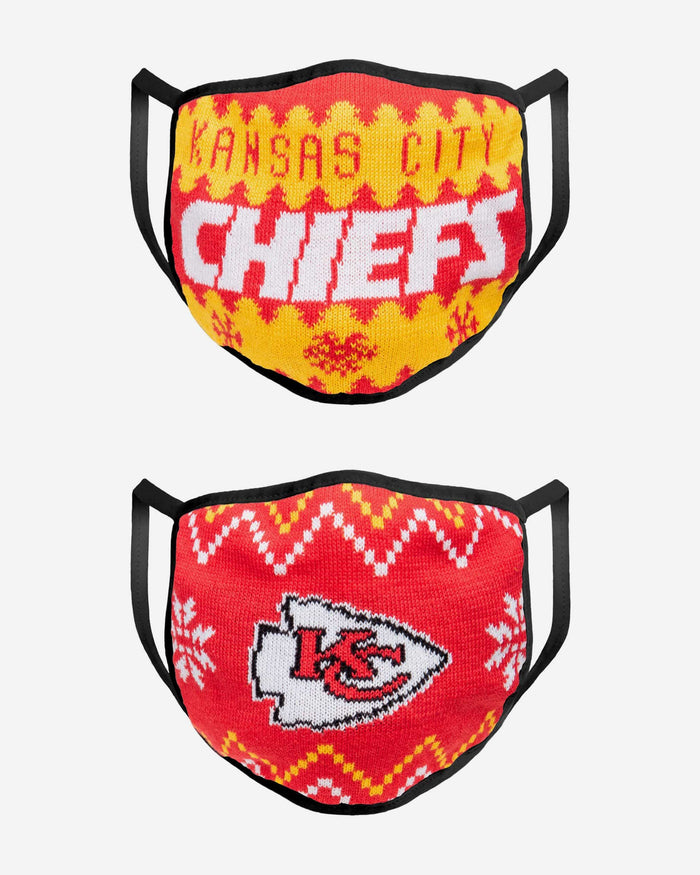 Kansas City Chiefs Knit 2 Pack Face Cover FOCO - FOCO.com