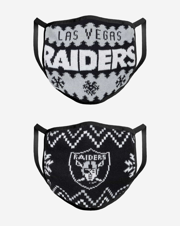 Las Vegas Raiders Knit 2 Pack Face Cover FOCO - FOCO.com