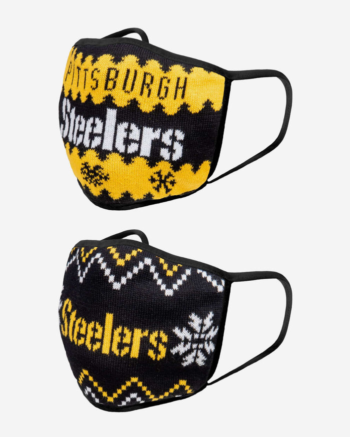 Pittsburgh Steelers Knit 2 Pack Face Cover FOCO - FOCO.com
