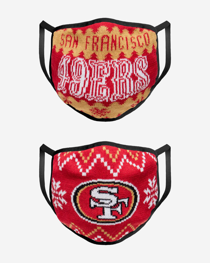San Francisco 49ers Knit 2 Pack Face Cover FOCO - FOCO.com