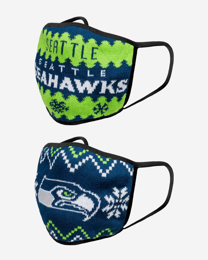 Seattle Seahawks Knit 2 Pack Face Cover FOCO - FOCO.com