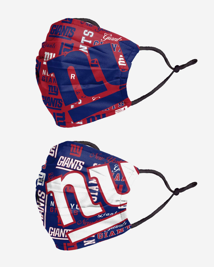 New York Giants Logo Rush Adjustable 2 Pack Face Cover FOCO - FOCO.com