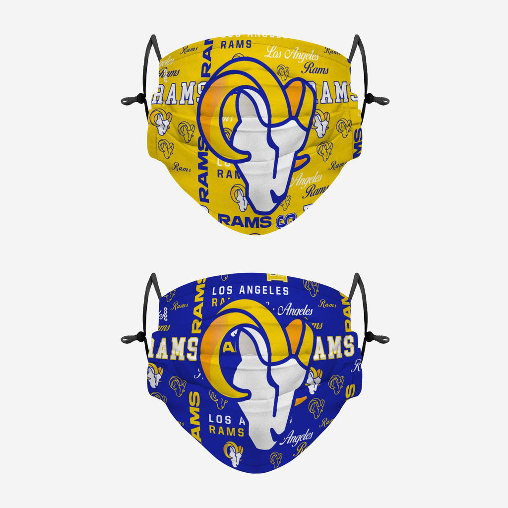 Los Angeles Rams Logo Rush Adjustable 2 Pack Face Cover FOCO - FOCO.com