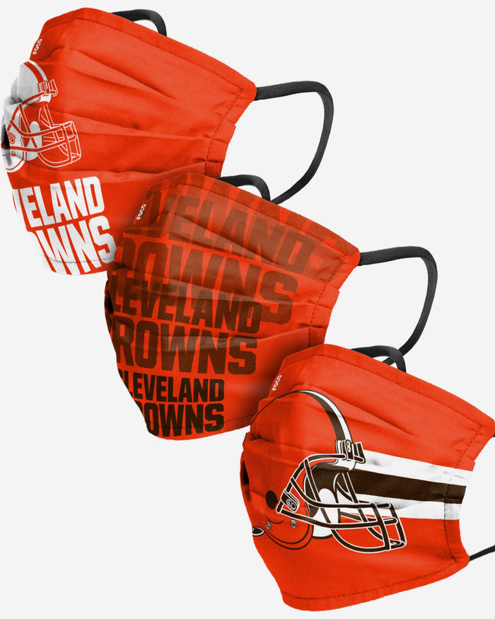 Cleveland Browns Matchday 3 Pack Face Cover FOCO Adult - FOCO.com
