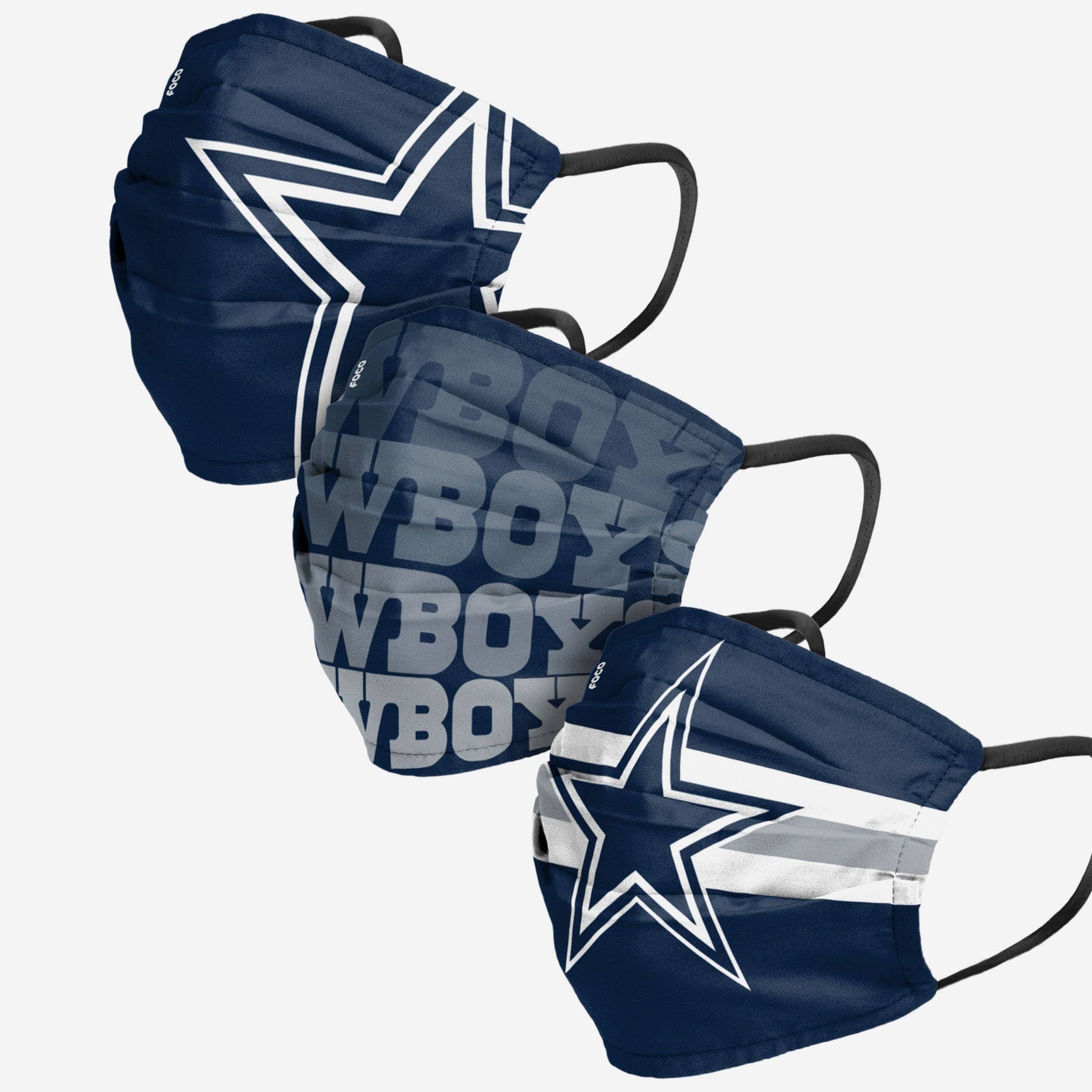 Dallas Cowboys Matchday 3 Pack Face Cover FOCO