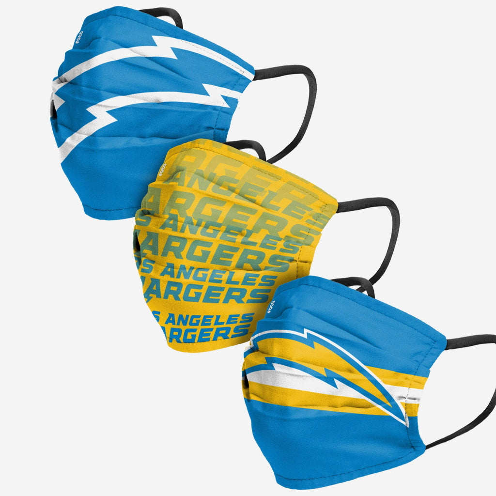 Los Angeles Chargers Matchday 3 Pack Face Cover FOCO Adult - FOCO.com