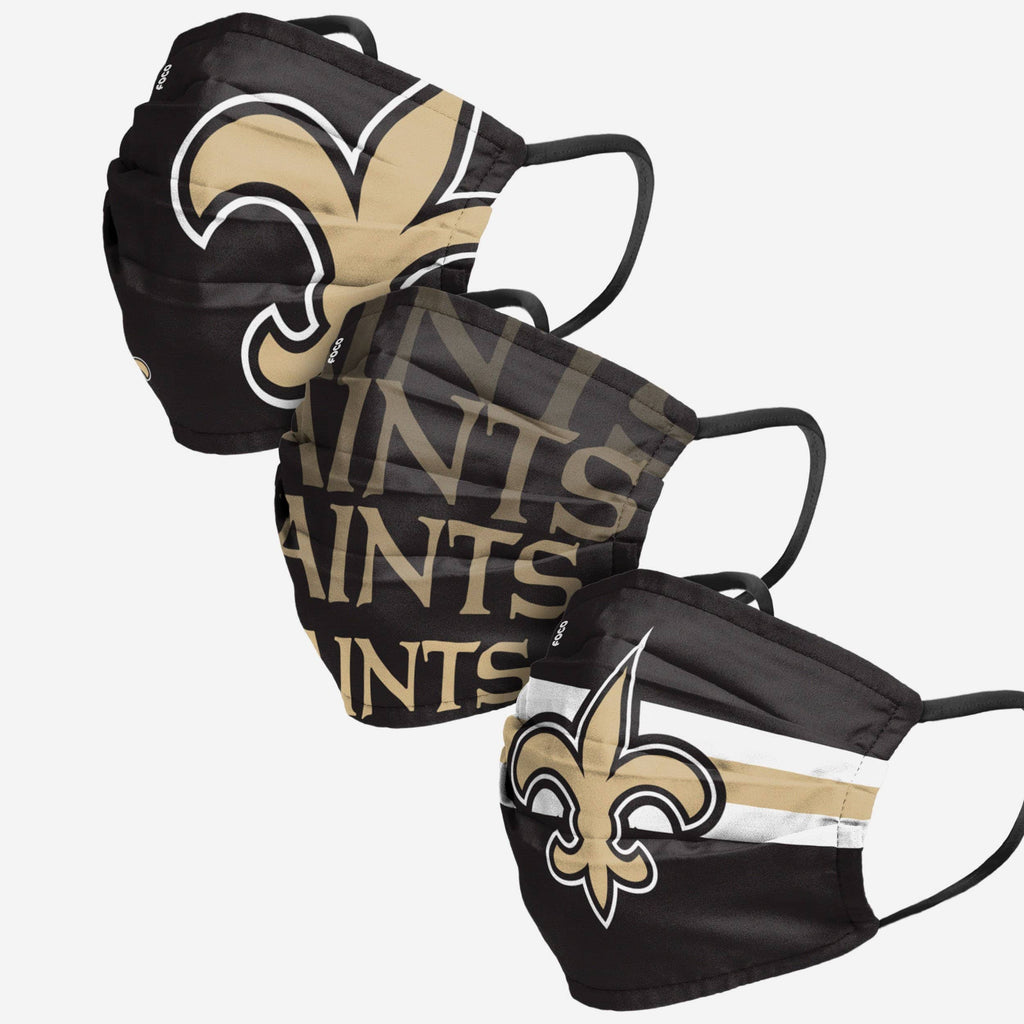 New Orleans Saints Matchday 3 Pack Face Cover FOCO Adult - FOCO.com