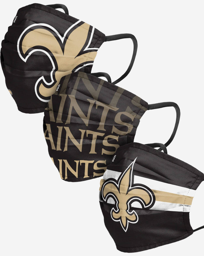 New Orleans Saints Matchday 3 Pack Face Cover FOCO Adult - FOCO.com