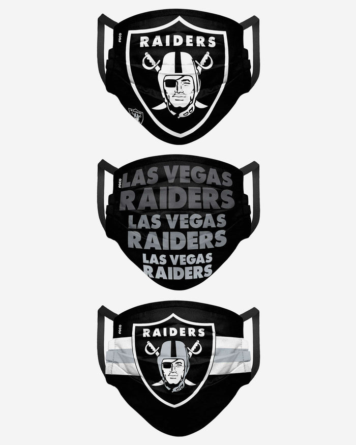 Las Vegas Raiders Matchday 3 Pack Face Cover FOCO - FOCO.com