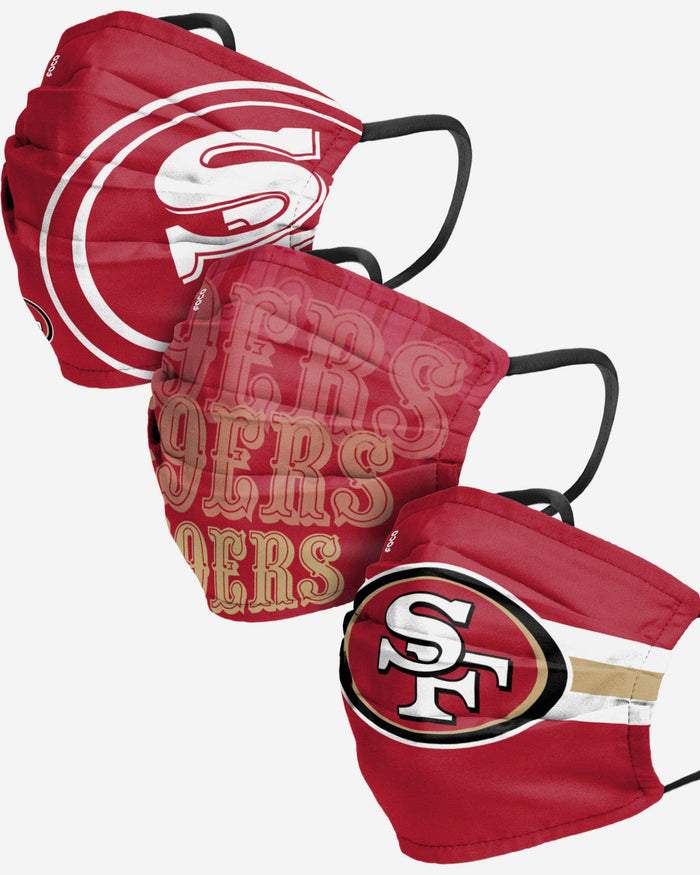 San Francisco 49ers Matchday 3 Pack Face Cover FOCO Adult - FOCO.com