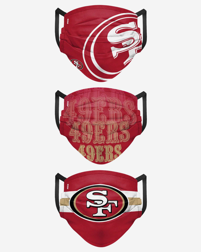 San Francisco 49ers Matchday 3 Pack Face Cover FOCO - FOCO.com