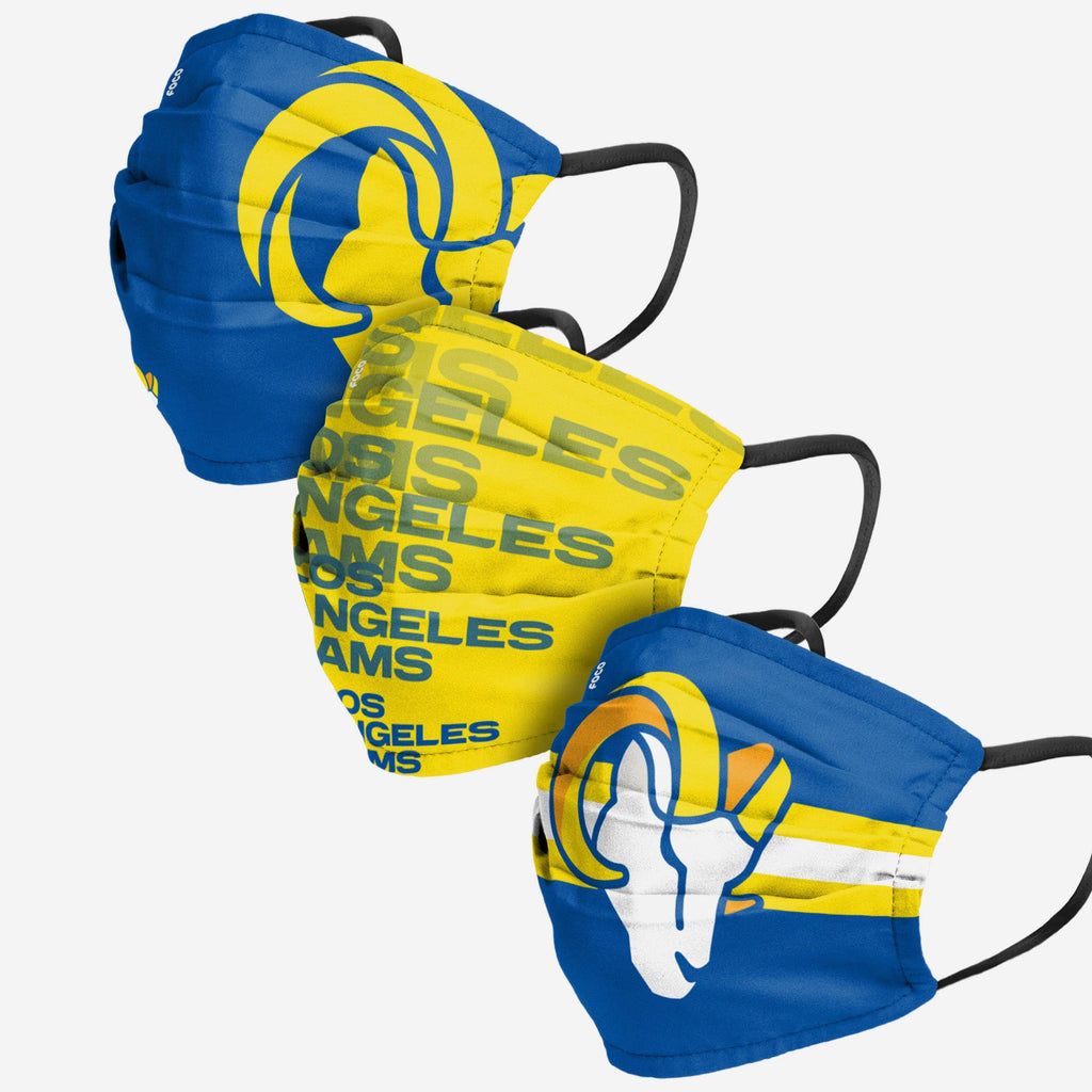 Los Angeles Rams Matchday 3 Pack Face Cover FOCO Adult - FOCO.com