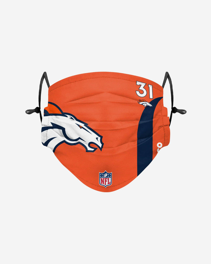 Justin Simmons Denver Broncos On-Field Sideline Logo Face Cover FOCO - FOCO.com