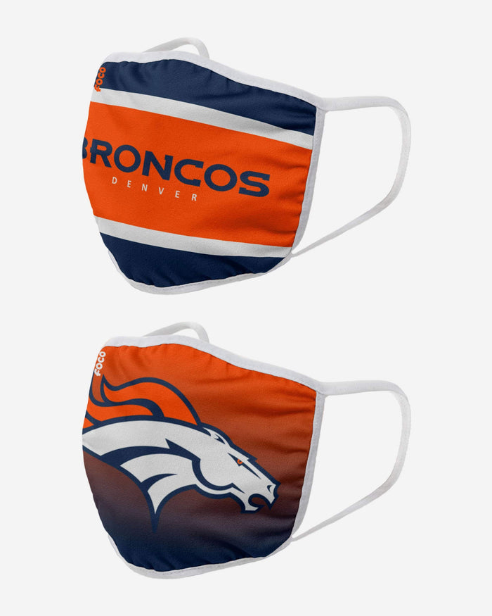 Denver Broncos Printed 2 Pack Face Cover FOCO - FOCO.com