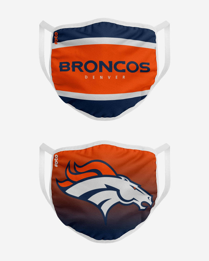 Denver Broncos Printed 2 Pack Face Cover FOCO - FOCO.com