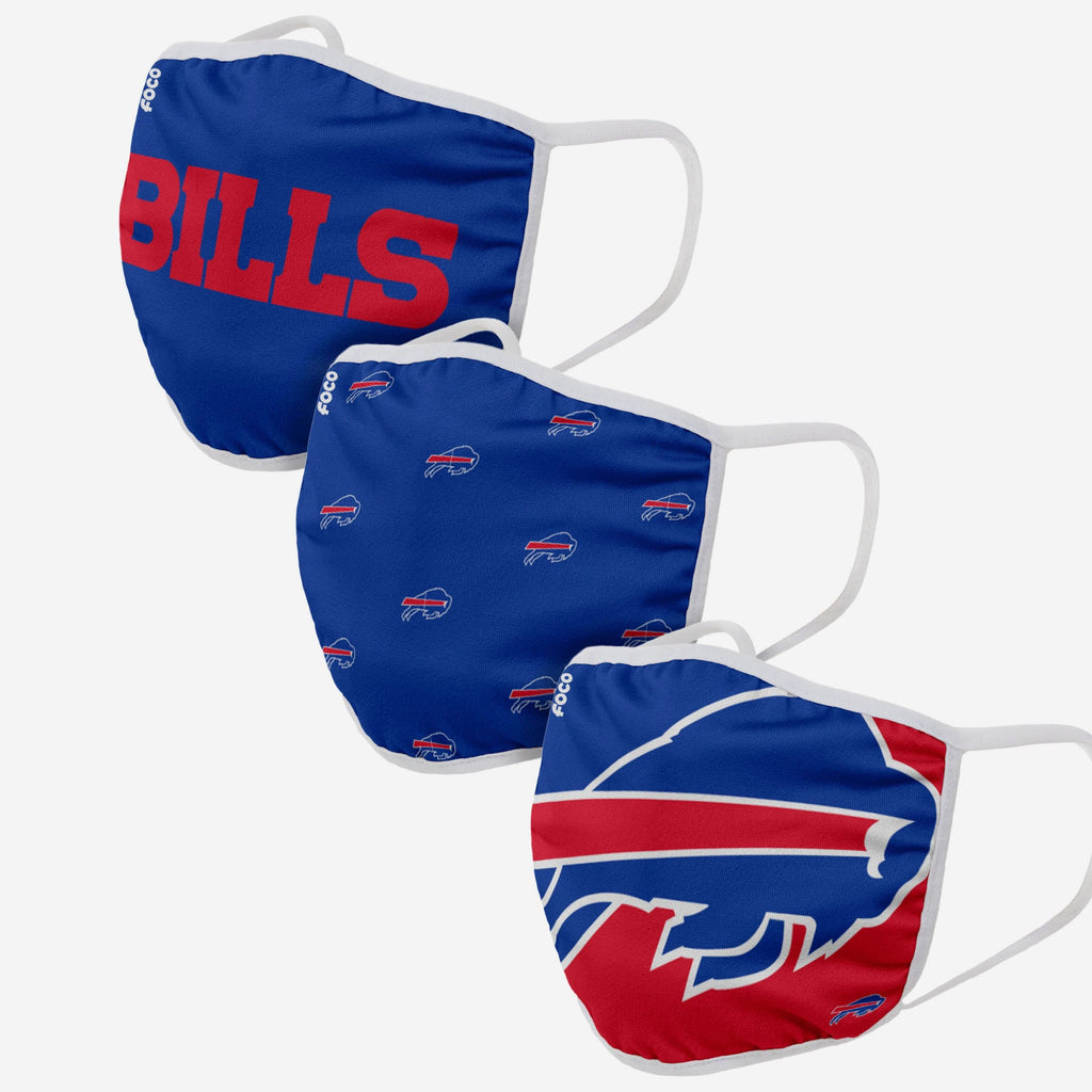 Buffalo Bills 3 Pack Face Cover FOCO Adult - FOCO.com