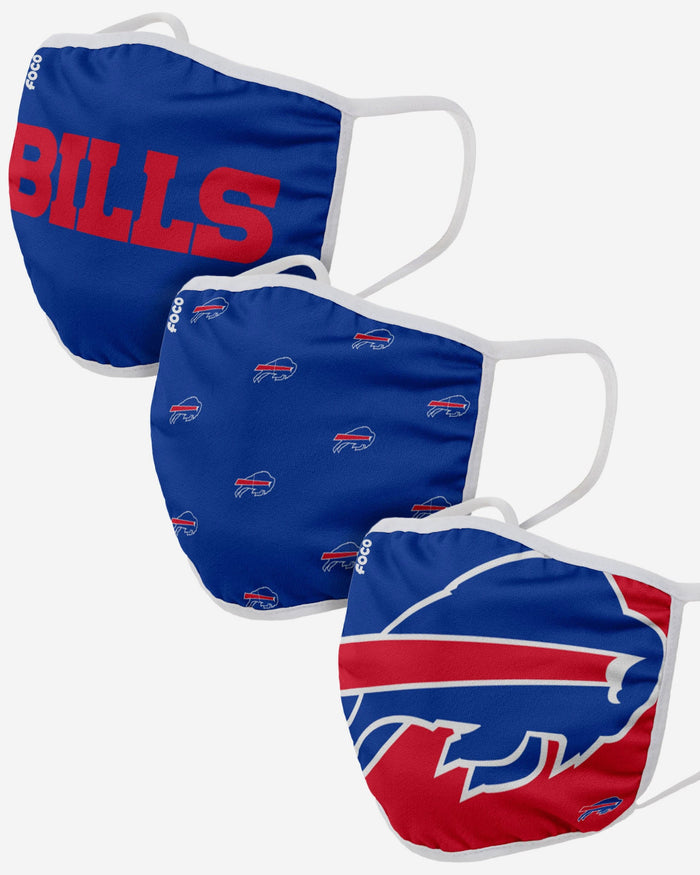 Buffalo Bills 3 Pack Face Cover FOCO Adult - FOCO.com