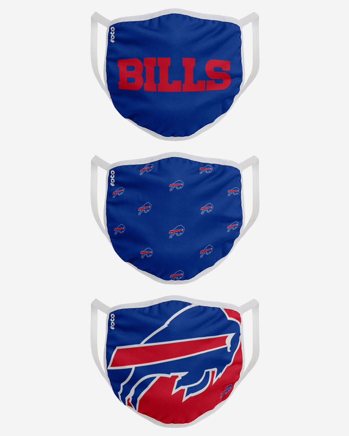 Buffalo Bills 3 Pack Face Cover FOCO - FOCO.com