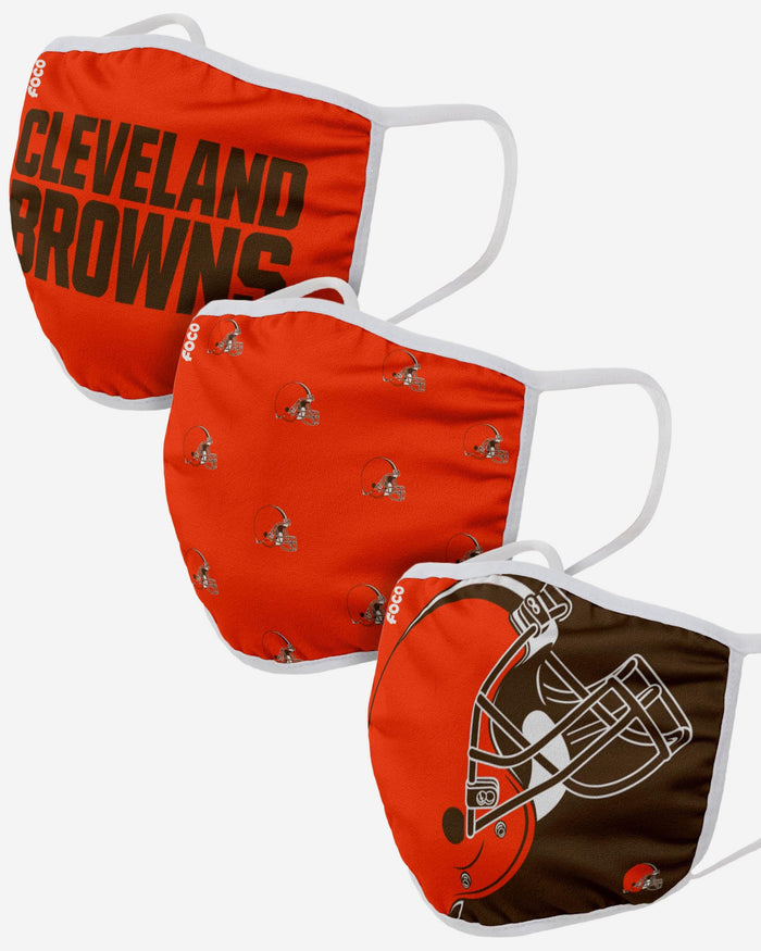 Cleveland Browns 3 Pack Face Cover FOCO Adult - FOCO.com